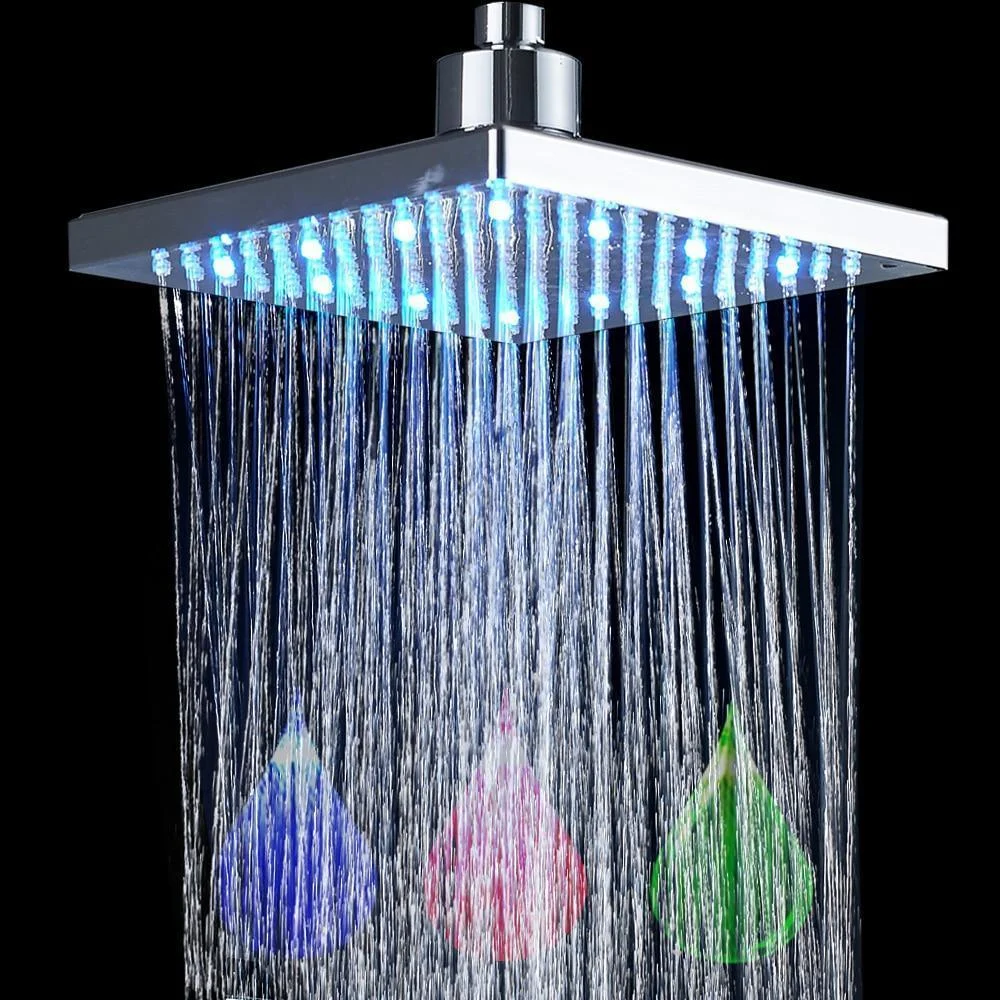 Rectangular LED Color Changing Shower Head -Bathlova