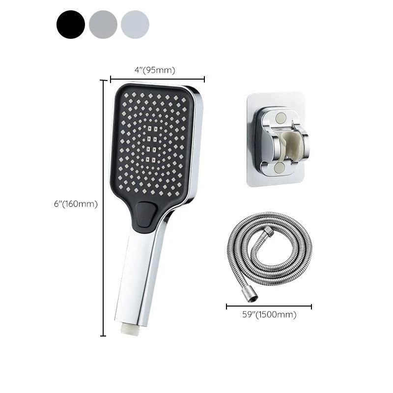 Rectangular Pressurized Shower Head 4-Setting Adjustable Water Flow Handheld Shower Head -Bathlova