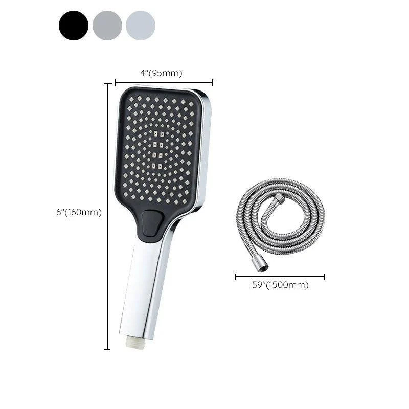 Rectangular Pressurized Shower Head 4-Setting Adjustable Water Flow Handheld Shower Head -Bathlova