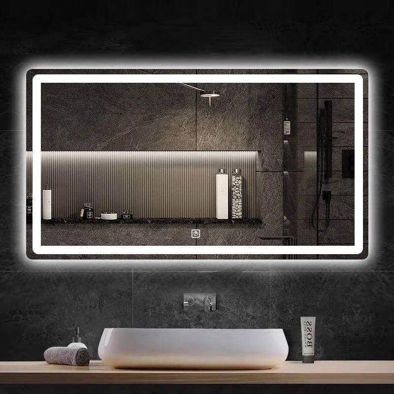 Rectangular Smart Bathroom Mirror 3 Color Adjustable LED Light Mirror -Bathlova