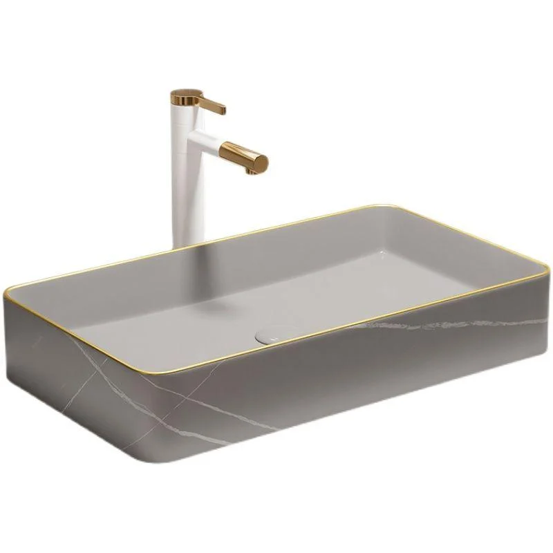 Rectangular Trough Sink Modern Simple Porcelain Trough Bathroom Sink -Bathlova