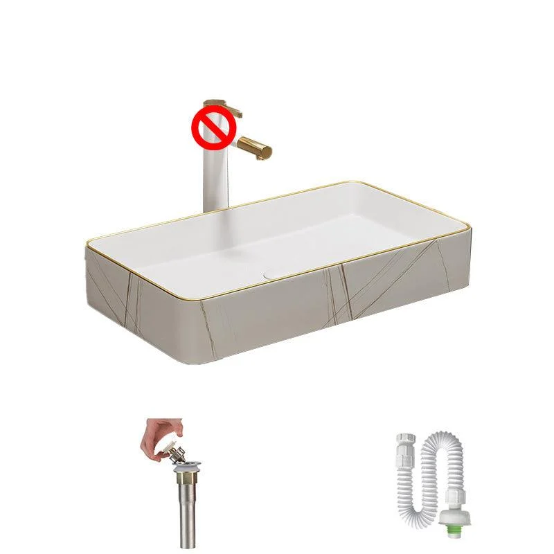 Rectangular Trough Sink Modern Simple Porcelain Trough Bathroom Sink -Bathlova