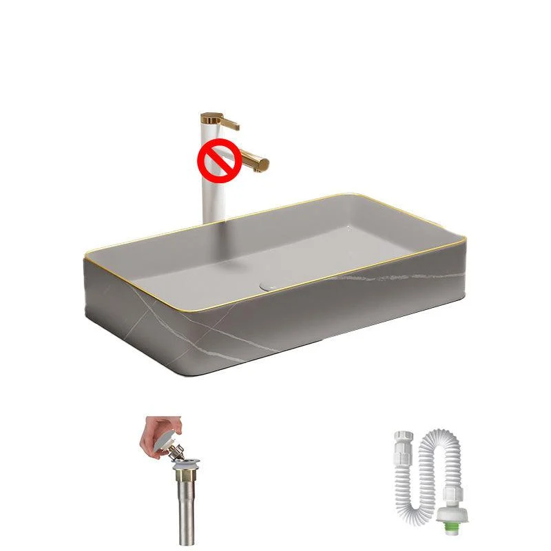 Rectangular Trough Sink Modern Simple Porcelain Trough Bathroom Sink -Bathlova