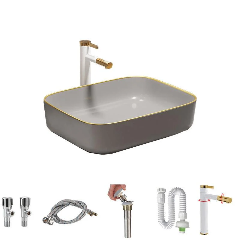 Rectangular Trough Sink Modern Simple Porcelain Trough Bathroom Sink -Bathlova