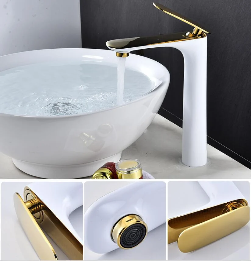 Red Basin Tap Sink Mixer Bathroom Basin Tap Brass Crane Sink Tap -Bathlova