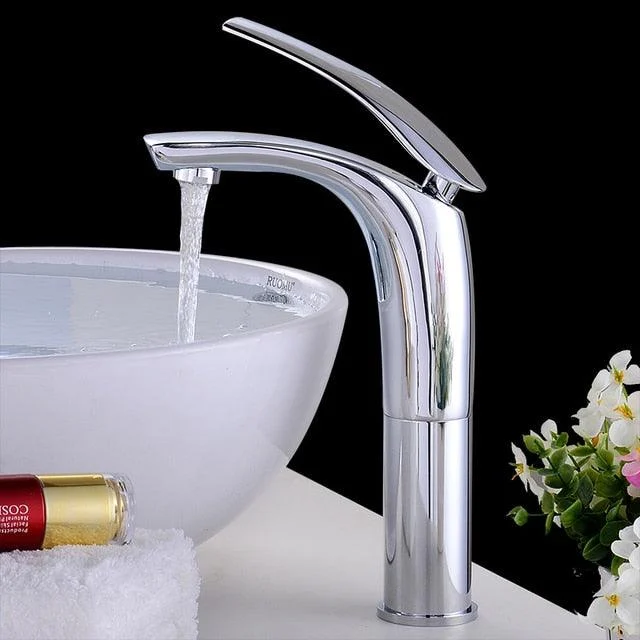 Red Bathroom Tap Brass Basin Sink Tap Mixer Tap Single Handle -Bathlova