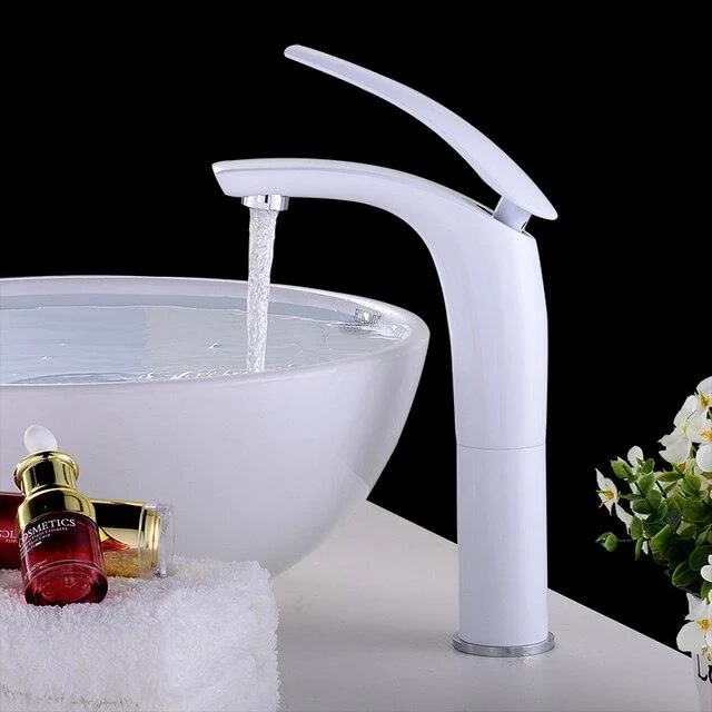 Red Bathroom Tap Brass Basin Sink Tap Mixer Tap Single Handle -Bathlova