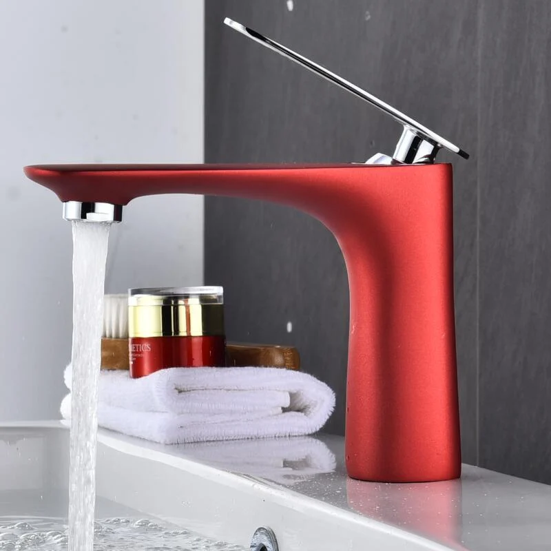 Red Mixer Bathroom Tap Wash Tap Gold Bathroom Water Crane TapÃÂ  -Bathlova