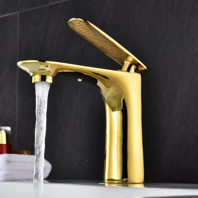 Red Mixer Bathroom Tap Wash Tap Gold Bathroom Water Crane TapÃÂ  -Bathlova