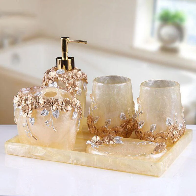 Resin Five-piece Washbasin European Bathroom Accessories Set -Bathlova