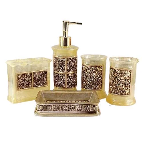 Resin Made Toiletries Container Bathroom Accessories Set -Bathlova