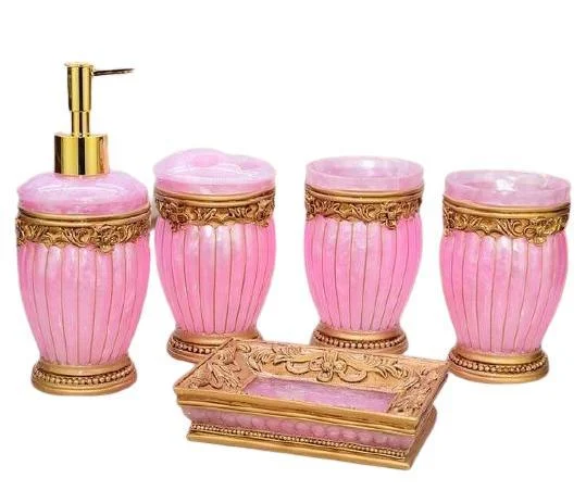 Resin Made Toiletries Container Bathroom Accessories Set -Bathlova