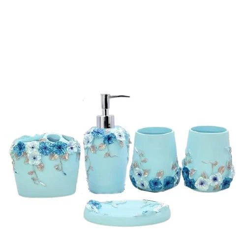 Resin Made Toiletries Container Bathroom Accessories Set -Bathlova