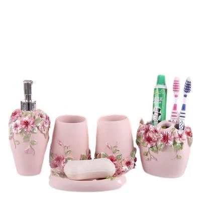 Resin Made Toiletries Container Bathroom Accessories Set -Bathlova