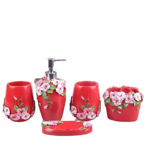 Resin Soap Dish, Soap Dispenser, Toothbrush Holder & Tumbler Bathroom Accessory 5 Piece Set -Bathlova