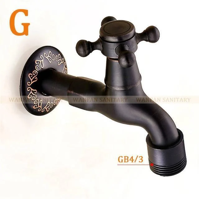 Retro Black Washing Machine Tap -Bathlova