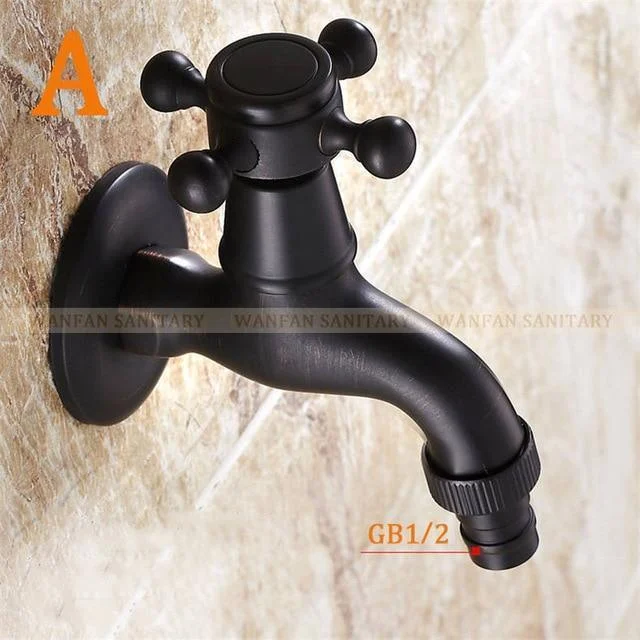 Retro Black Washing Machine Tap -Bathlova