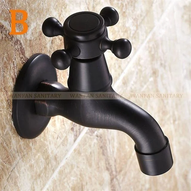 Retro Black Washing Machine Tap -Bathlova