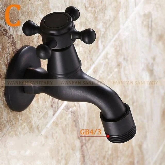 Retro Black Washing Machine Tap -Bathlova