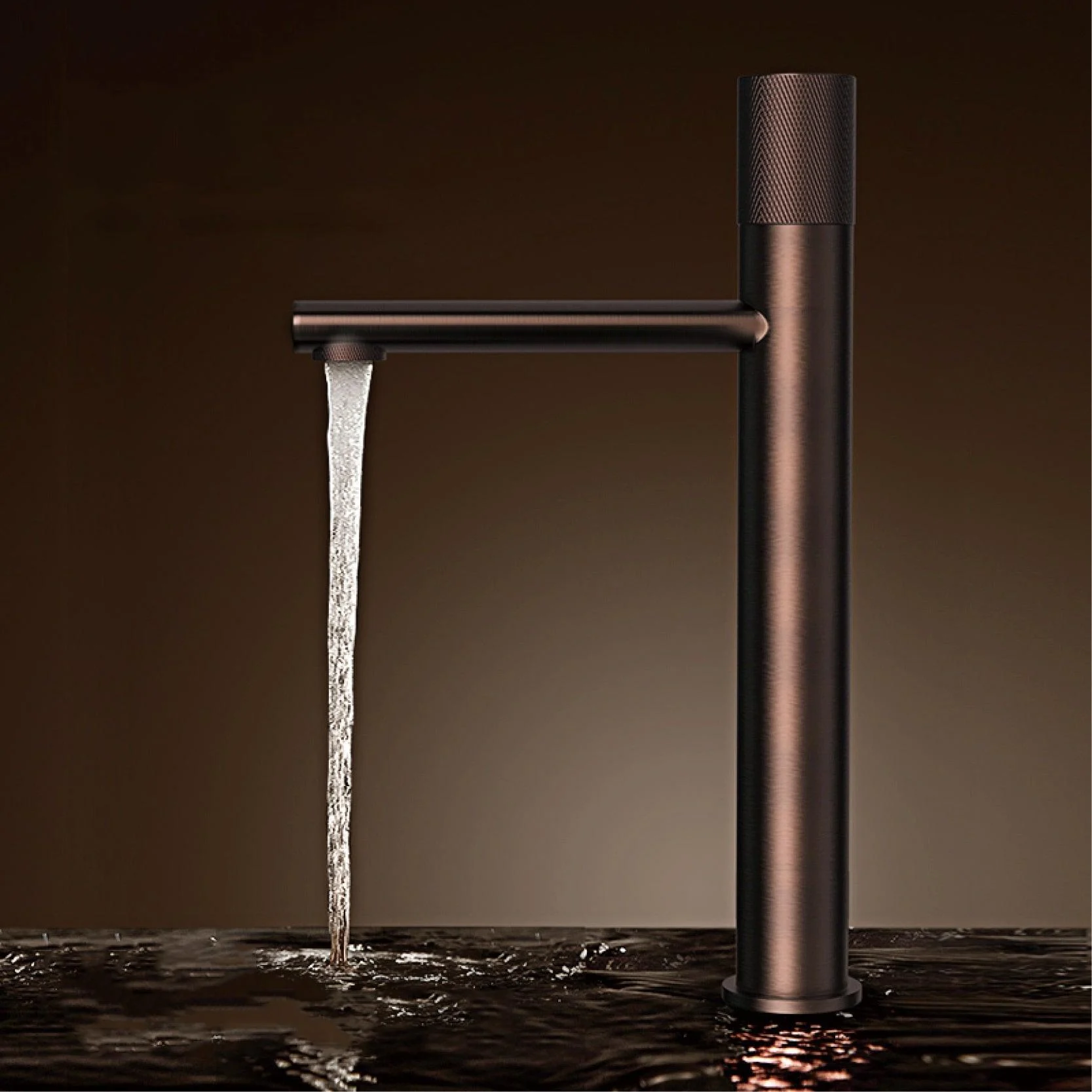 Rose Gold Brass Bathroom Tap Single Handle Dual Control Tap -Bathlova