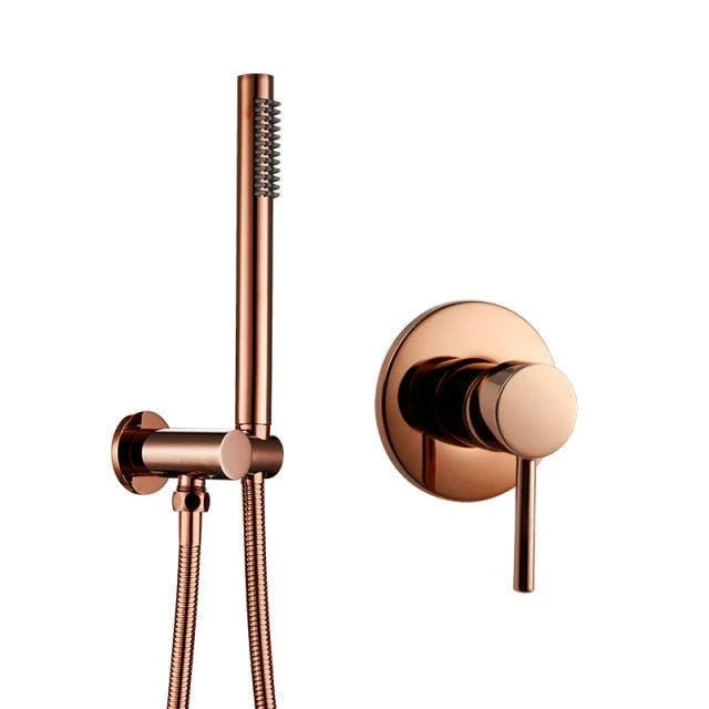 Rose Gold Handheld Shower Head Hose Bracket Bidet With Shower Valve Kit -Bathlova