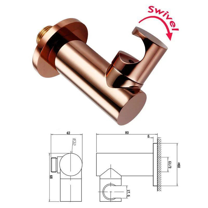 Rose Gold Handheld Shower Head Hose Bracket Bidet With Shower Valve Kit -Bathlova