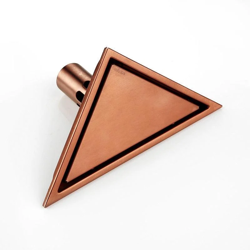 Rose Gold Hidden Type Sink Drains Triangle Tile Insert Floor Drain -Bathlova