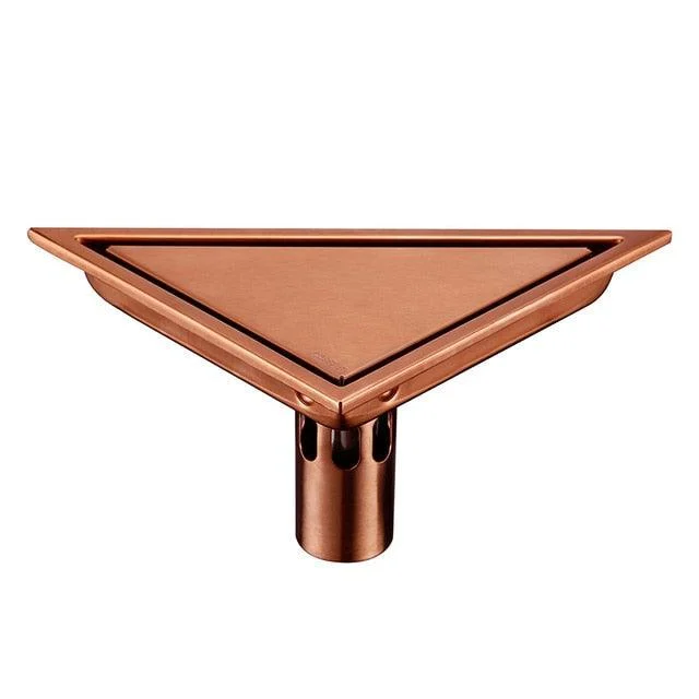 Rose Gold Hidden Type Sink Drains Triangle Tile Insert Floor Drain -Bathlova