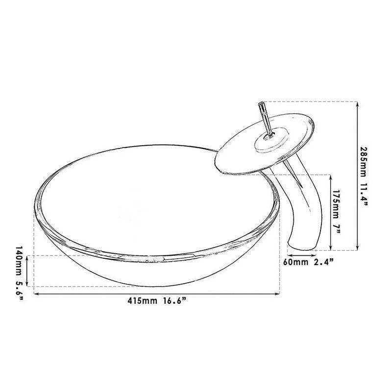 Rose Red Unique Tempered Glass Basin Sink Washbasin Tap Set -Bathlova