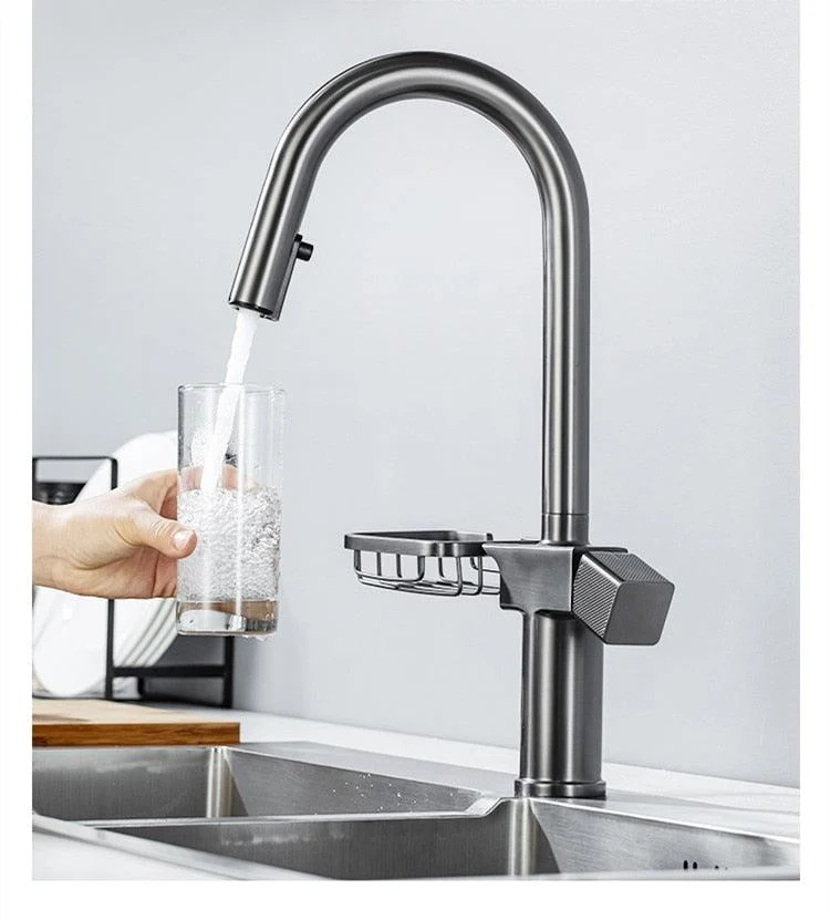 Rotatable Pull-down Kitchen Tap with Basket Holder -Bathlova