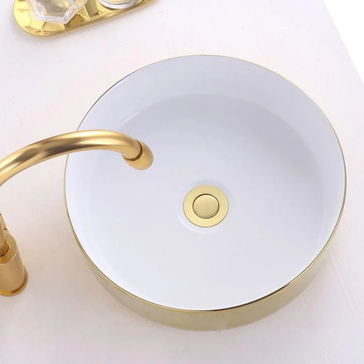 Round Bathroom Sink Contemporary Porcelain Trough Bathroom Sink -Bathlova