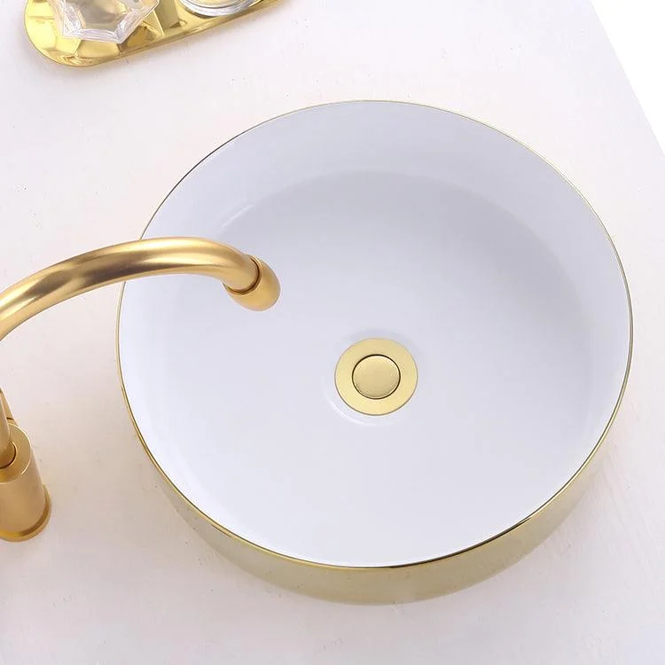 Round Bathroom Sink Contemporary Porcelain Trough Bathroom Sink -Bathlova