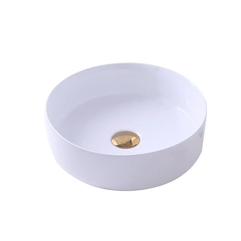 Round Bathroom Sink Contemporary Porcelain Trough Bathroom Sink -Bathlova