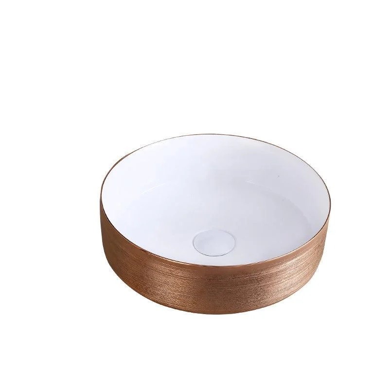 Round Bathroom Sink Contemporary Porcelain Trough Bathroom Sink -Bathlova