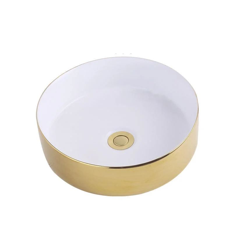 Round Bathroom Sink Contemporary Porcelain Trough Bathroom Sink -Bathlova