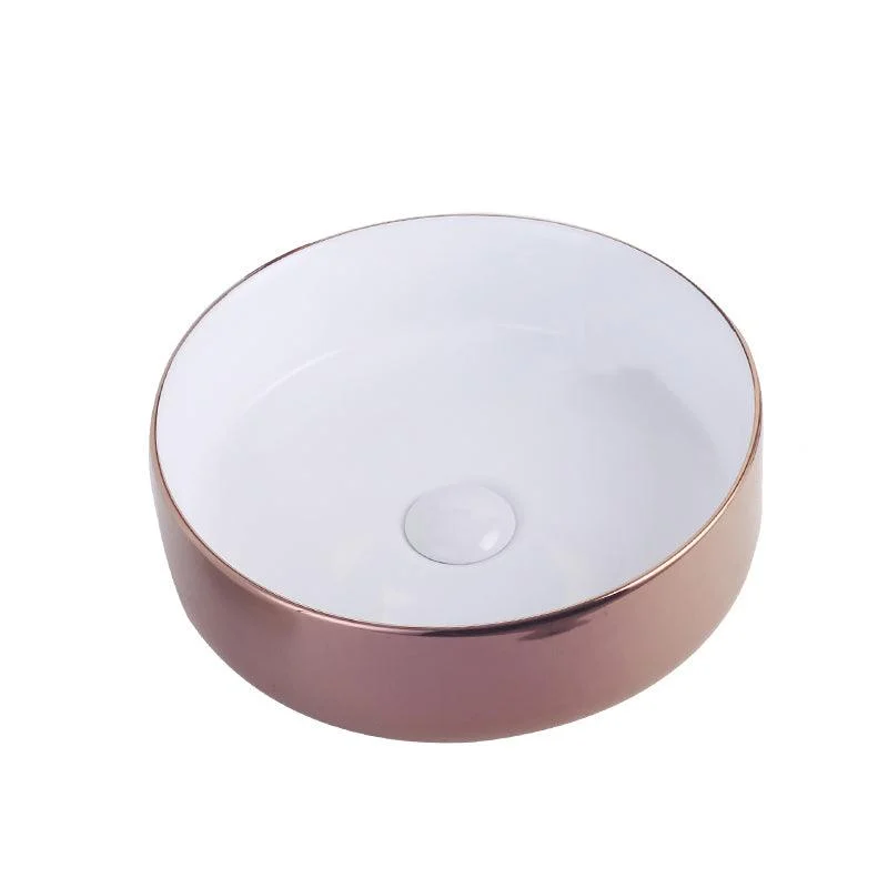 Round Bathroom Sink Contemporary Porcelain Trough Bathroom Sink -Bathlova