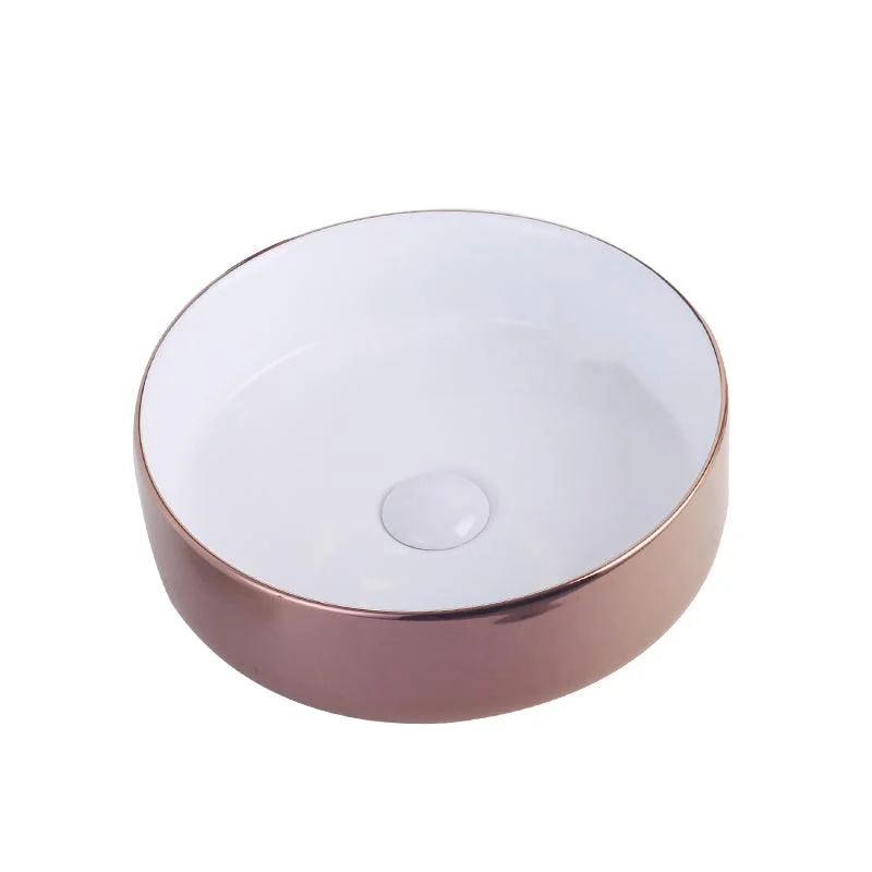 Round Bathroom Sink Contemporary Porcelain Trough Bathroom Sink -Bathlova