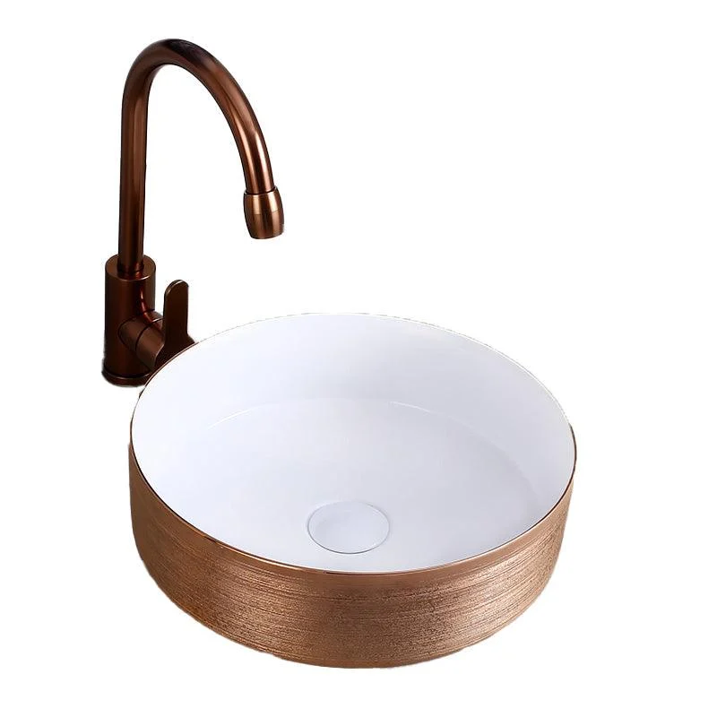 Round Bathroom Sink Contemporary Porcelain Trough Bathroom Sink -Bathlova