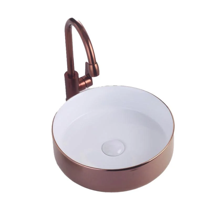 Round Bathroom Sink Contemporary Porcelain Trough Bathroom Sink -Bathlova