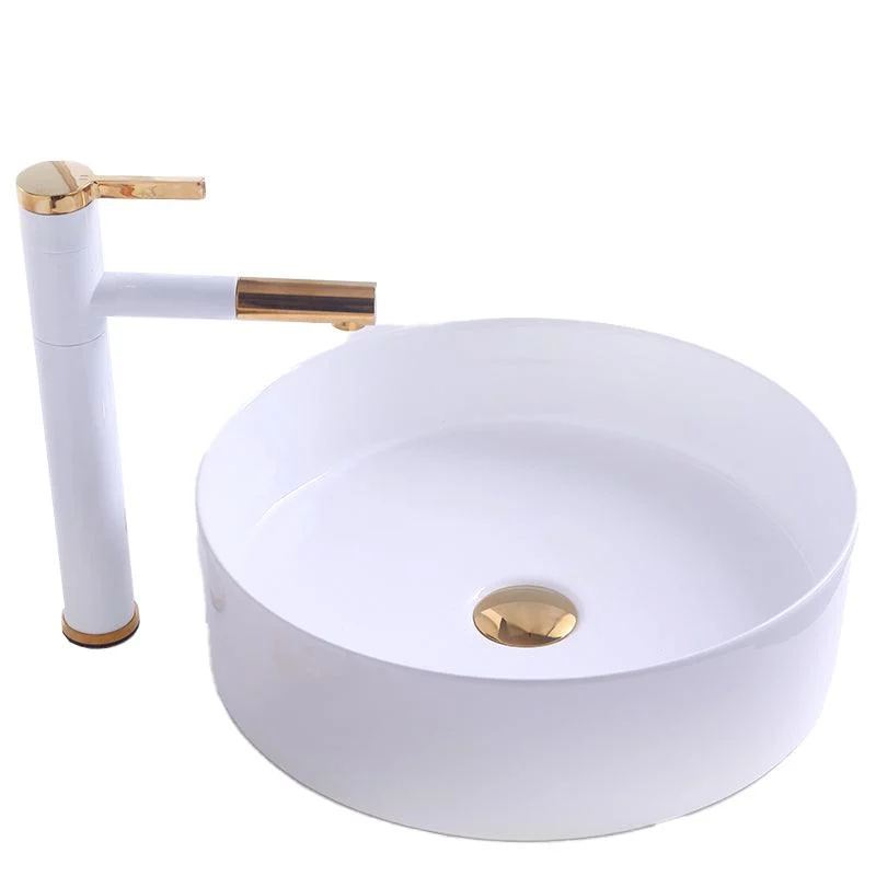 Round Bathroom Sink Contemporary Porcelain Trough Bathroom Sink -Bathlova