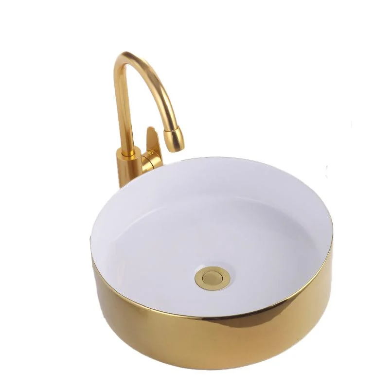 Round Bathroom Sink Contemporary Porcelain Trough Bathroom Sink -Bathlova