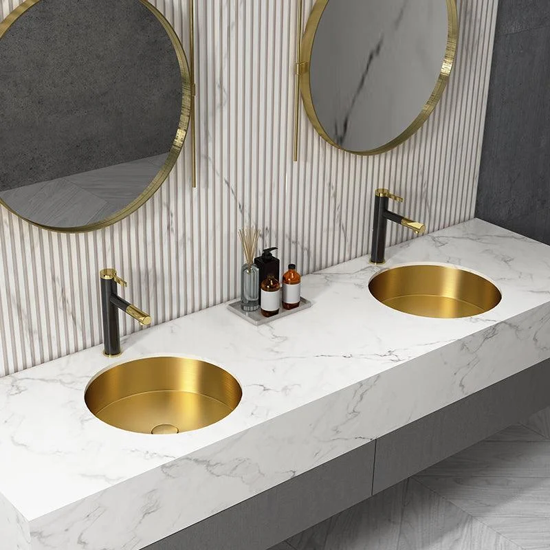 Round Bathroom Sink Modern Undermount Bathroom Sink with Tap -Bathlova