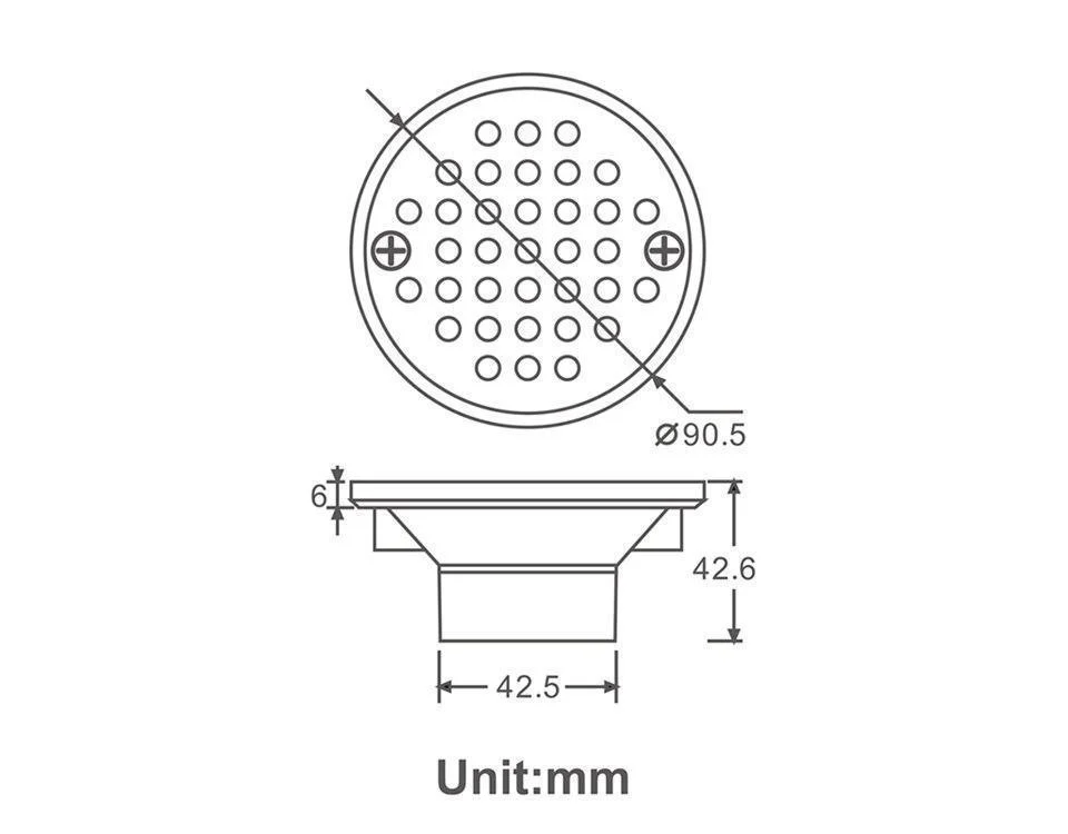Round Drain Modern Copper Waste Floor Drain -Bathlova