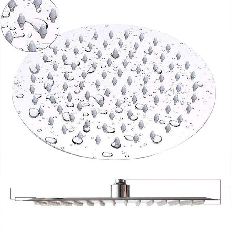 Round Dual Shower Head Stainless Steel 5-Spray Patterns Wall-Mount Showerhead -Bathlova