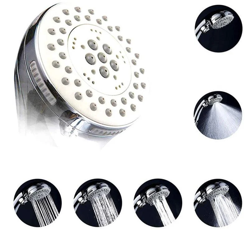 Round Dual Shower Head Stainless Steel 5-Spray Patterns Wall-Mount Showerhead -Bathlova