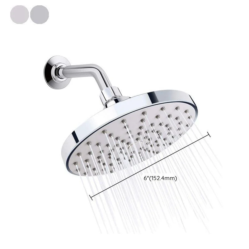 Round Fixed Shower Head Silver Single Spray Wall-Mount Shower Head -Bathlova