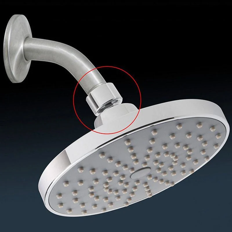 Round Fixed Shower Head Silver Single Spray Wall-Mount Shower Head -Bathlova