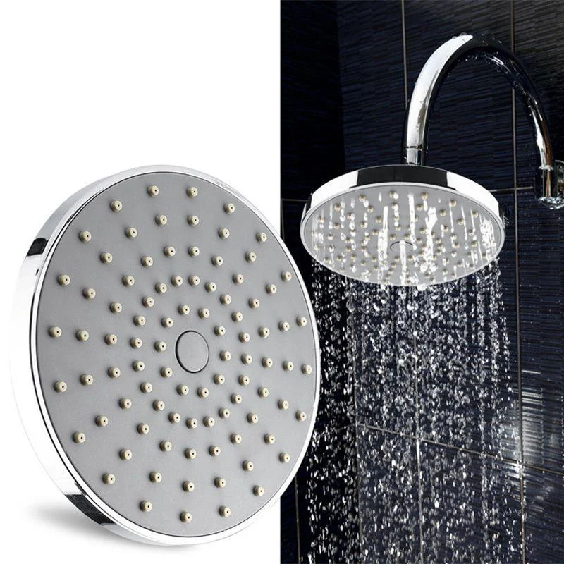 Round Fixed Shower Head Silver Single Spray Wall-Mount Shower Head -Bathlova