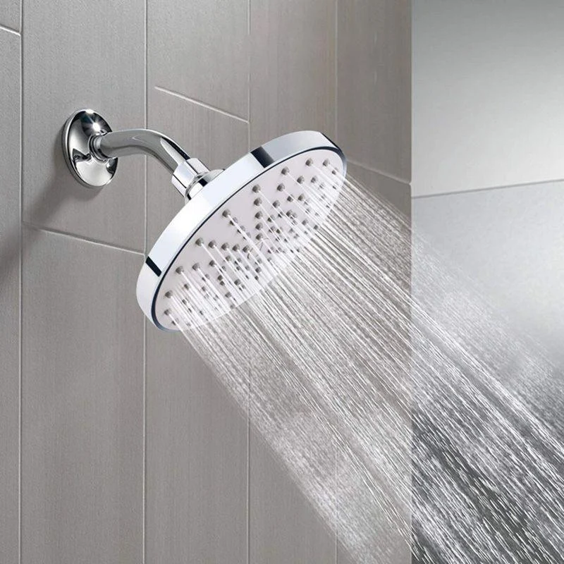 Round Fixed Shower Head Silver Single Spray Wall-Mount Shower Head -Bathlova