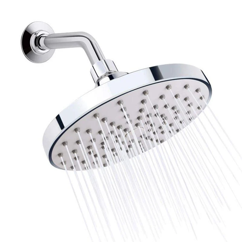 Round Fixed Shower Head Silver Single Spray Wall-Mount Shower Head -Bathlova